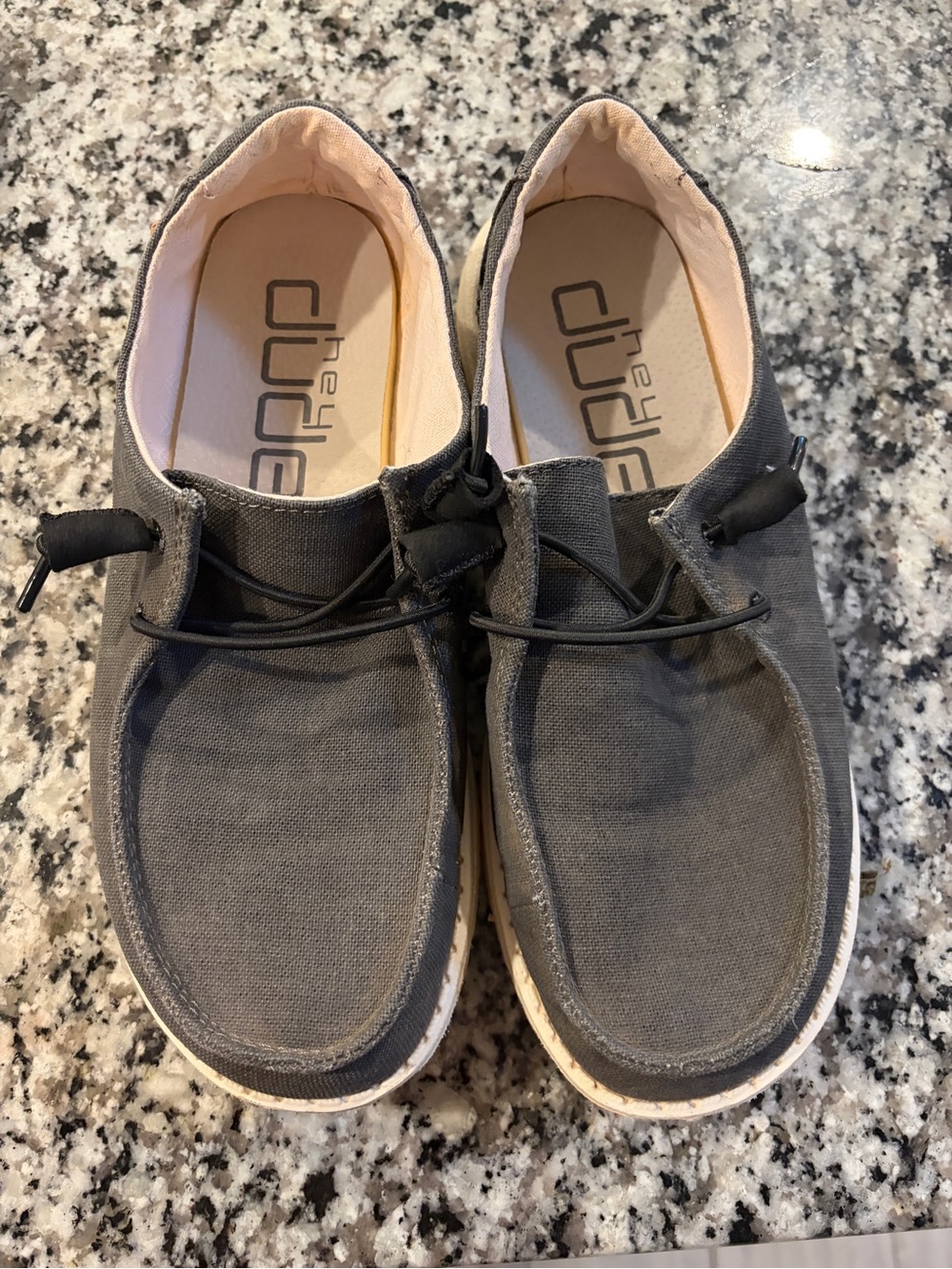 Hey Dude Women's Gray Canvas Slip-On Loafers